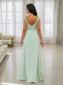 A-Line/Princess Chiffon Applique Scoop Sleeveless Floor-Length Bridesmaid Dresses
