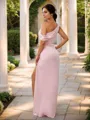 Sheath/Column Jersey Ruched Sleeveless Floor-Length Bridesmaid Dresses