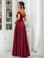 A-Line/Princess Satin Off-the-Shoulder Sleeveless Floor-Length Bridesmaid Dresses