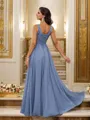 A-Line/Princess Chiffon Ruched V-neck Sleeveless Floor-Length Bridesmaid Dresses