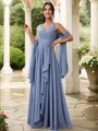 A-Line/Princess Chiffon Ruched V-neck Sleeveless Floor-Length Bridesmaid Dresses