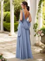A-Line/Princess Chiffon Ruched V-neck Sleeveless Floor-Length Bridesmaid Dresses