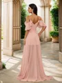 A-Line/Princess Chiffon Ruched Straps Sleeveless Floor-Length Bridesmaid Dresses