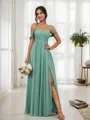 A-Line/Princess Chiffon Ruched Straps Sleeveless Floor-Length Bridesmaid Dresses