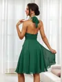 A-Line/Princess Chiffon Ruched Halter Sleeveless Short/Mini Bridesmaid Dresses