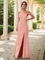 A-Line/Princess Chiffon Ruched Straps Sleeveless Floor-Length Bridesmaid Dresses