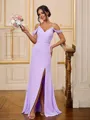 Sheath/Column Chiffon Ruched Straps Sleeveless Floor-Length Bridesmaid Dresses