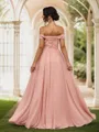 A-Line/Princess Chiffon Applique Off-the-Shoulder Sleeveless Floor-Length Bridesmaid Dresses