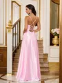 A-Line/Princess Silk Like Satin Spaghetti Straps Sleeveless Floor-Length Bridesmaid Dresses