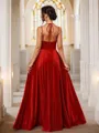 A-Line/Princess Velvet V-neck Sleeveless Floor-Length Bridesmaid Dresses
