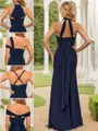 Sheath/Column Chiffon Ruched Sleeveless Floor-Length Convertible Bridesmaid Dresses