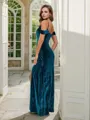 Sheath/Column Velvet Ruched Sleeveless Floor-Length Corset Bridesmaid Dresses