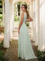 A-line/Princess Chiffon Ruched One-Shoulder Sleeveless Floor-Length Bridesmaid Dresses