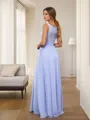 A-line/Princess Chiffon Ruched V-neck Sleeveless Floor-Length Bridesmaid Dresses