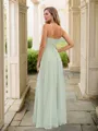 A-line/Princess Chiffon Ruched V-neck Sleeveless Floor-Length Bridesmaid Dresses