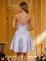 A-Line/Princess Silk Like Satin Ruffles V-neck Sleeveless Short/Mini Dresses
