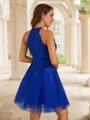A-Line/Princess Tulle Lace Halter Sleeveless Short/Mini Dresses