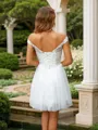 A-Line/Princess Tulle Lace V-neck Sleeveless Short/Mini Dresses