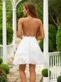 A-Line/Princess Tulle Lace Scoop Sleeveless Short/Mini Dresses