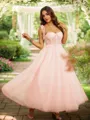 A-Line/Princess Ruffles Spaghetti Straps Sleeveless Ankle-Length Dresses