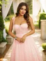 A-Line/Princess Ruffles Spaghetti Straps Sleeveless Ankle-Length Dresses