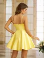 A-Line/Princess Silk like Satin Ruffles Spaghetti Straps Sleeveless Short/Mini Dresses