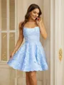 A-Line/Princess Lace Spaghetti Straps Sleeveless Short/Mini Dresses