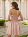 A-Line/Princess Sequin Off-the-Shoulder Sleeveless Short/Mini Dresses