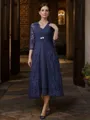 A-Line/Princess Chiffon Ruched V-neck Sleeveless Tea-Length Mother of the Bride Dresses