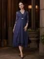A-Line/Princess Chiffon Ruched V-neck Sleeveless Tea-Length Mother of the Bride Dresses