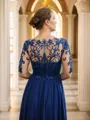 A-Line/Princess Chiffon Applique Bateau 1/2 Sleeves Tea-Length Mother of the Bride Dresses