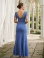 Sheath/Column Chiffon Applique Bateau Short Sleeves Floor-Length Mother of the Bride Dresses