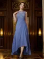 A-Line/Princess Chiffon Applique Scoop Sleeveless Asymmetrical Mother of the Bride Dresses