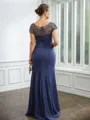 Sheath/Column Chiffon Beading Bateau Short Sleeves Floor-Length Mother of the Bride Dresses