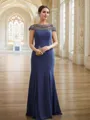 Sheath/Column Chiffon Beading Bateau Short Sleeves Floor-Length Mother of the Bride Dresses