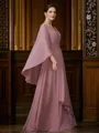 A-Line/Princess Chiffon Ruched V-neck 3/4 Sleeves Floor-Length Mother of the Bride Dresses