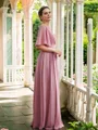 A-Line/Princess Chiffon Ruched V-neck 1/2 Sleeves Floor-Length Mother of the Bride Dresses