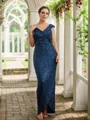 Sheath/Column Ruched V-neck Sleeveless Floor-Length Mother of the Bride Dresses