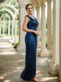 Sheath/Column Ruched V-neck Sleeveless Floor-Length Mother of the Bride Dresses