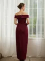 Sheath/Column Stretch Crepe Ruched Off-the-Shoulder Sleeveless Floor-Length Mother of the Bride Dresses