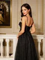 A-Line/Princess Applique Spaghetti Straps Sleeveless Floor-Length Porm Dress