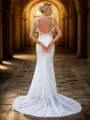 Sheath Other Square Sleeveless Chapel Train Wedding Dress
