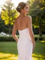 Sheath Lace Sweetheart Sleeveless Sweep Train Wedding Dress
