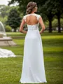 A-line Chiffon Appliques Lace Sweetheart Sleeveless Floor-Length Wedding Dress