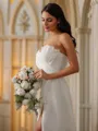 A-Line/Princess Ruched One-Shoulder Sleeveless Sweep Train Wedding Dresses