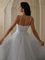 A-Line/Princess Ruffles Spaghetti Straps Sleeveless Court Train Wedding Dresses