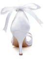 Women's Satin Peep Toe Stiletto Heel Silk Wedding Shoes