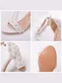 Women's Leatherette With Flower Peep Toe Chunky Heel Wedding Shoes