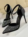 Women's Stiletto Heel Closed Toe PU With Rhinestone High Heels