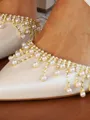 Women's PU With Ankle Strap Peep Toe Chunky Heel Wedding Shoes